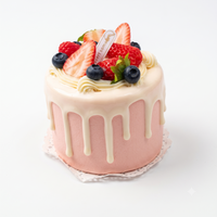 Anupam Premium Artificial Strawberry Fruit Cake Showpiece Pack of 1 | Realistic Decorative Fake Cake for Home, Cafe, Bakery Display & Photography Prop