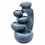 Premium Midnight Granite Flow: Rustic 5-Bowl Tabletop Fountain