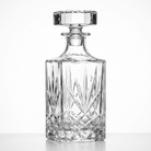 Premium Sunburst Crystal Glass Whiskey Decanter - Square Liquor Bottle with Stopper