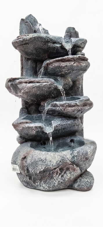 Premium  Indoor Decorative Water Fountain – Multi-Tier Rocky Cascade Tabletop Fountain