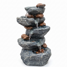 Rustic Stone Cascade Water Fountain – Multi-Level Tabletop & Home Décor Fountain