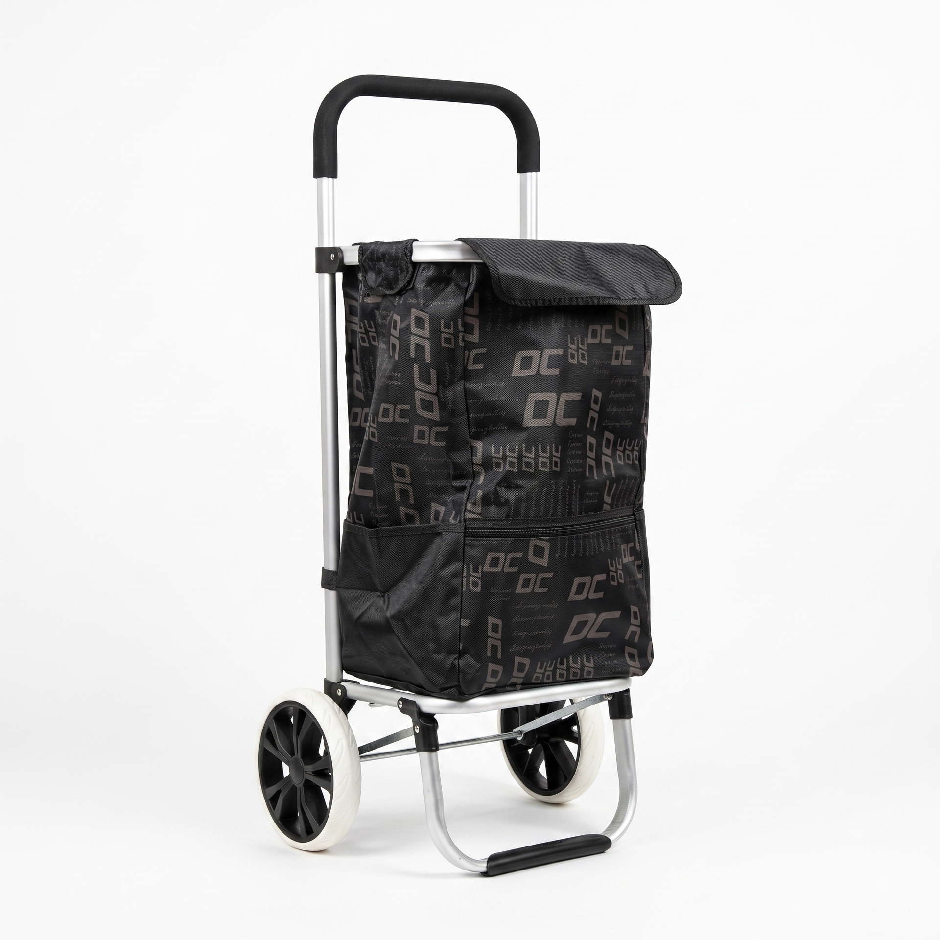 Premium Modern Printed Folding Shopping Trolley Bag with Wheels - Heavy-Duty Grocery Cart