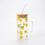 Premium Aesthetic "Good Morning" Daisy Printed Glass Tumbler with Bamboo Lid & Straw - Iced Coffee Mug