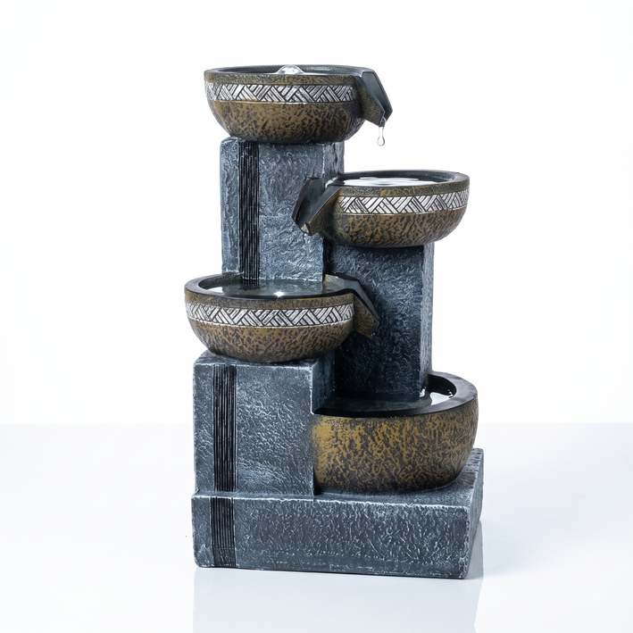 Premium Modern 4-Tier Decorative Water Fountain – Indoor Cascading Tabletop Fountain