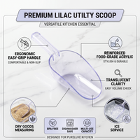 Anupam Premium Transparent Plastic Scoop with Handle | Multipurpose Kitchen Scoop for Ice, Sugar, Flour, Grains & Dry Food Serving -