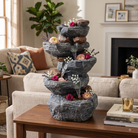 Rustic Stone Cascade Water Fountain – Multi-Level Tabletop & Home Décor Fountain