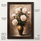 Anupam Premium White Peony Floral Metal Framed Wall Painting – 18 x 26 Inch Premium Botanical Wall Art for Living Room & Home Decor