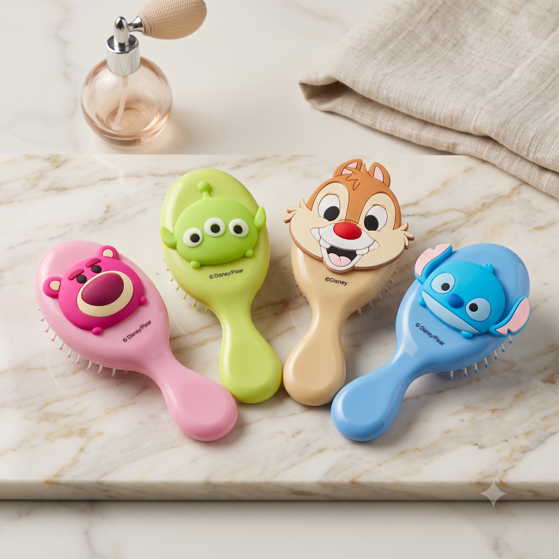 Anupam Pack of 4 Cute Cartoon Character Hair Brushes for Kids | Colorful Detangling Massage Hair Brush Set for Girls & Boys