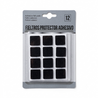 Anupam Pack of 12 Self-Adhesive Felt Furniture Protector Pads | Anti-Scratch Square Floor Protection Pads for Chairs, Tables & Home Furniture