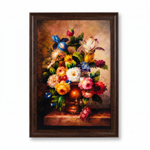 Anupam Premium Floral Bouquet Metal Framed Wall Painting – 18 x 26 Inch Elegant Flower Wall Art for Living Room & Home Decor