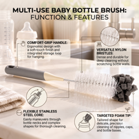 Anupam Premium Bottle & Container Cleaning Brush with Long Handle | Multipurpose Bottle Scrubber for Water Bottles, Jars, Baby Bottles & Kitchen Containers