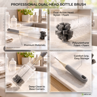 Anupam Premium Bottle & Container Cleaning Brush with Long Handle | Multipurpose Bottle Scrubber for Water Bottles, Jars, Baby Bottles & Kitchen Containers
