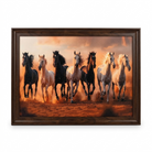 Anupam Premium Seven Running Horses Framed Wall Painting, Wall Photo Frame – 18 x 26 Inch Premium Home Decor Artwork