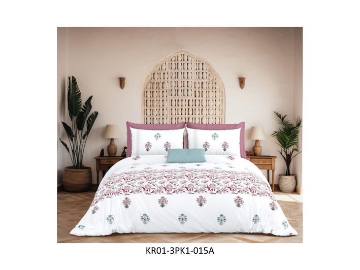 KARIGARI 210 TC 100% COTTON KING SIZE DOUBLE BEDSHEET SET HAND BLOCK