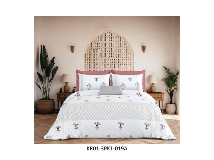 KARIGARI 210 TC 100% COTTON KING SIZE DOUBLE BEDSHEET SET HAND BLOCK