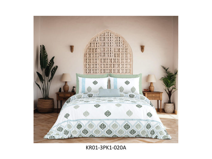 KARIGARI 210 TC 100% COTTON KING SIZE DOUBLE BEDSHEET SET HAND BLOCK