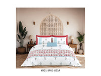 KARIGARI 210 TC 100% COTTON KING SIZE DOUBLE BEDSHEET SET HAND BLOCK