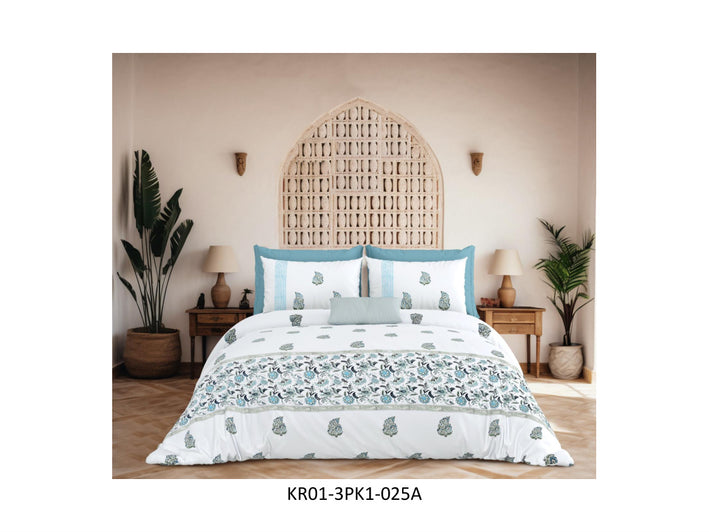 KARIGARI 210 TC 100% COTTON KING SIZE DOUBLE BEDSHEET SET HAND BLOCK