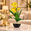 Premium Artificial Beautiful Flower Pot Home Decor, Decorative Home Item / Tabletop Statue / Luxury Flower Showpiece for Living Room, Office & Gifting