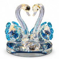 Anupam Luxury Crystal Swan Couple Decorative Showpiece with Blue Stone Detailing for Home, Office and Premium Gifting