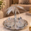 Anupam Luxury Silver Palm Tree Dry Fruit Serving Bowl Set with Floral Lid Detailing and Decorative Tray for Home and Premium Gifting