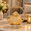 Anupam Premium Luxury Golden Crystal Decorative Jar with Ring Stand | Elegant Tabletop Showpiece & Gift Items