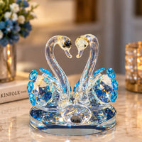 Anupam Luxury Crystal Swan Couple Decorative Showpiece with Blue Stone Detailing for Home, Office and Premium Gifting