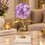 Anupam Premium Purple Crystal Flower Showpiece with Golden Stem & Marble Base Home Decor Gift Items - Pack of 1