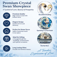 Anupam Luxury Crystal Swan Couple Decorative Showpiece with Blue Stone Detailing for Home, Office and Premium Gifting