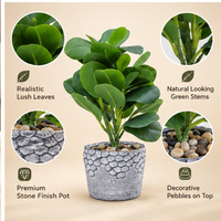 Premium Artificial Graceful Flower Pot Home Decor, Decorative Home Item / Tabletop Statue / Luxury Flower Showpiece for Living Room, Office & Gifting