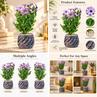 Premium Artificial Eye-Catching Flower Pot Home Decor, Decorative Home Item / Tabletop Statue / Luxury Flower Showpiece for Living Room, Office & Gifting