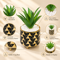 Premium Artificial Beautiful Flower Pot Home Decor, Decorative Home Item / Tabletop Statue / Luxury Flower Showpiece for Living Room, Office & Gifting
