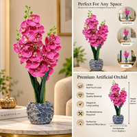 Premium Artificial Graceful Flower Pot Home Decor, Decorative Home Item / Tabletop Statue / Luxury Flower Showpiece for Living Room, Office & Gifting