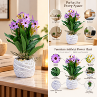 Premium Artificial Graceful Flower Pot Home Decor, Decorative Home Item / Tabletop Statue / Luxury Flower Showpiece for Living Room, Office & Gifting