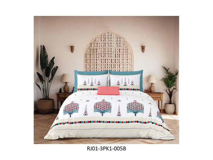 RAJWADA 120 TC 100% COTTON KING SIZE DOUBLE BEDSHEET SET