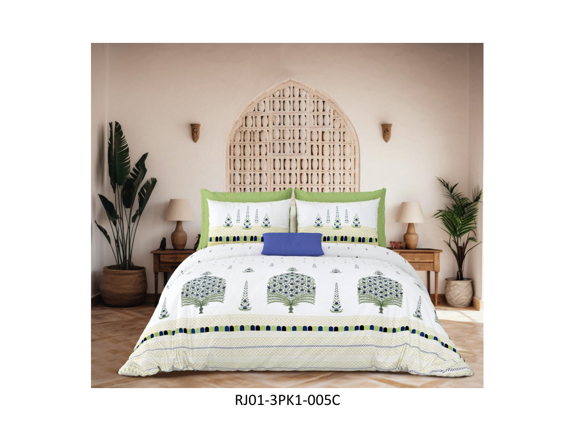 RAJWADA 120 TC 100% COTTON KING SIZE DOUBLE BEDSHEET SET