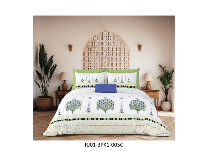 RAJWADA 120 TC 100% COTTON KING SIZE DOUBLE BEDSHEET SET