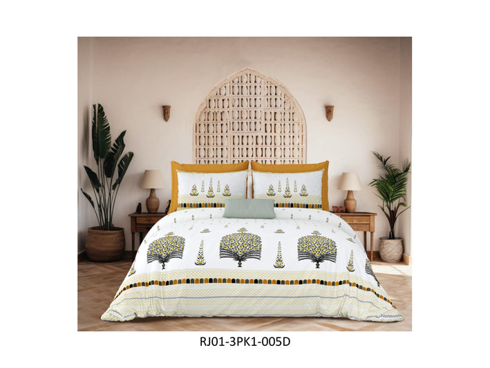 RAJWADA 120 TC 100% COTTON KING SIZE DOUBLE BEDSHEET SET