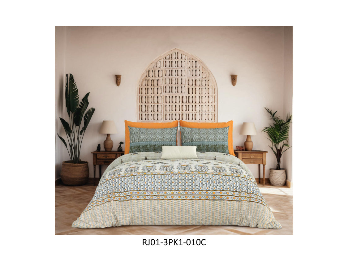 RAJWADA 120 TC 100% COTTON KING SIZE DOUBLE BEDSHEET SET