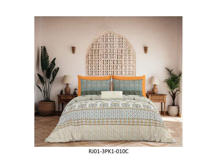 RAJWADA 120 TC 100% COTTON KING SIZE DOUBLE BEDSHEET SET