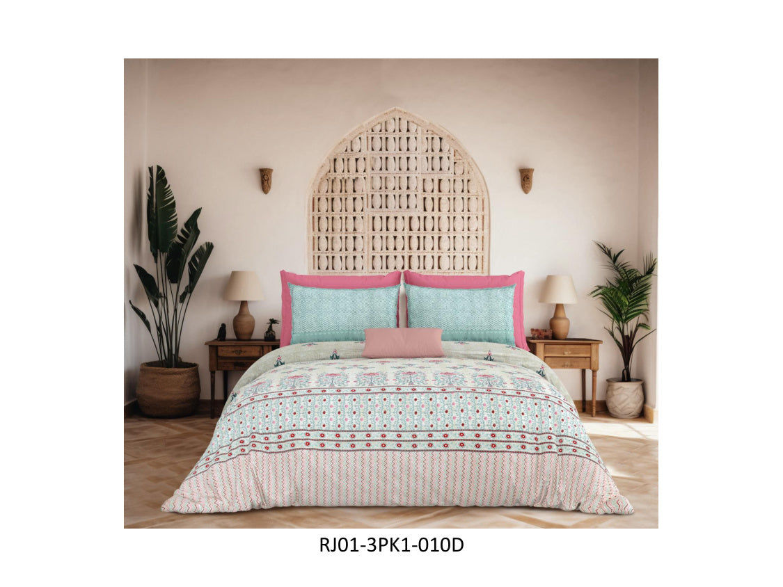 RAJWADA 120 TC 100% COTTON KING SIZE DOUBLE BEDSHEET SET