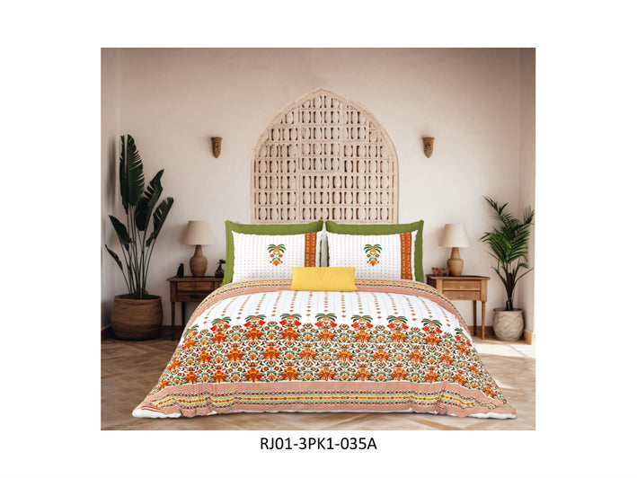 RAJWADA 120 TC 100% COTTON KING SIZE DOUBLE BEDSHEET SET