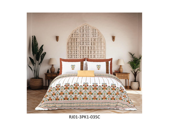 RAJWADA 120 TC 100% COTTON KING SIZE DOUBLE BEDSHEET SET