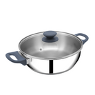Flat Bottom Kadai with Glass Lid 24cm