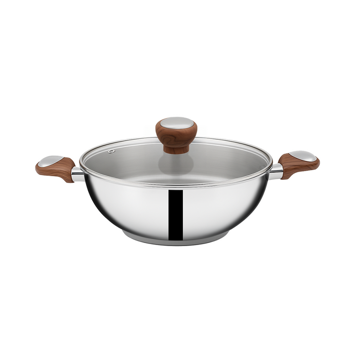 Deep Kadai with Glass Lid 26 cm