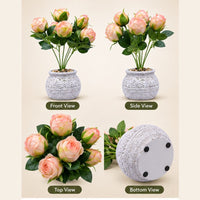 Premium Artificial Graceful Flower Pot Home Decor, Decorative Home Item / Tabletop Statue / Luxury Flower Showpiece for Living Room, Office & Gifting