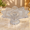 Anupam Clear Flower Shaped Textured Glass Pedestal Serving Bowl for Fruits and Snacks | Dining Table, Home and Festive Gifting — product view 1