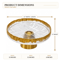 Anupam Gold Rim Textured Glass Pedestal Fruit Bowl with Decorative Metal Base | Dining Table, Home and Festive Gifting — product view 4