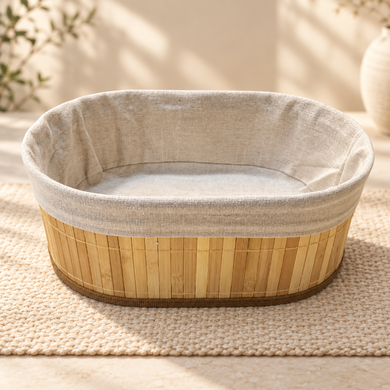 Large Oval Lined Storage Basket - image 1