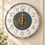 Anupam Round White Dial Wall Clock with Gold Numerals and Decorative Gear Detail | Living Room, Bedroom and Office — product view 1